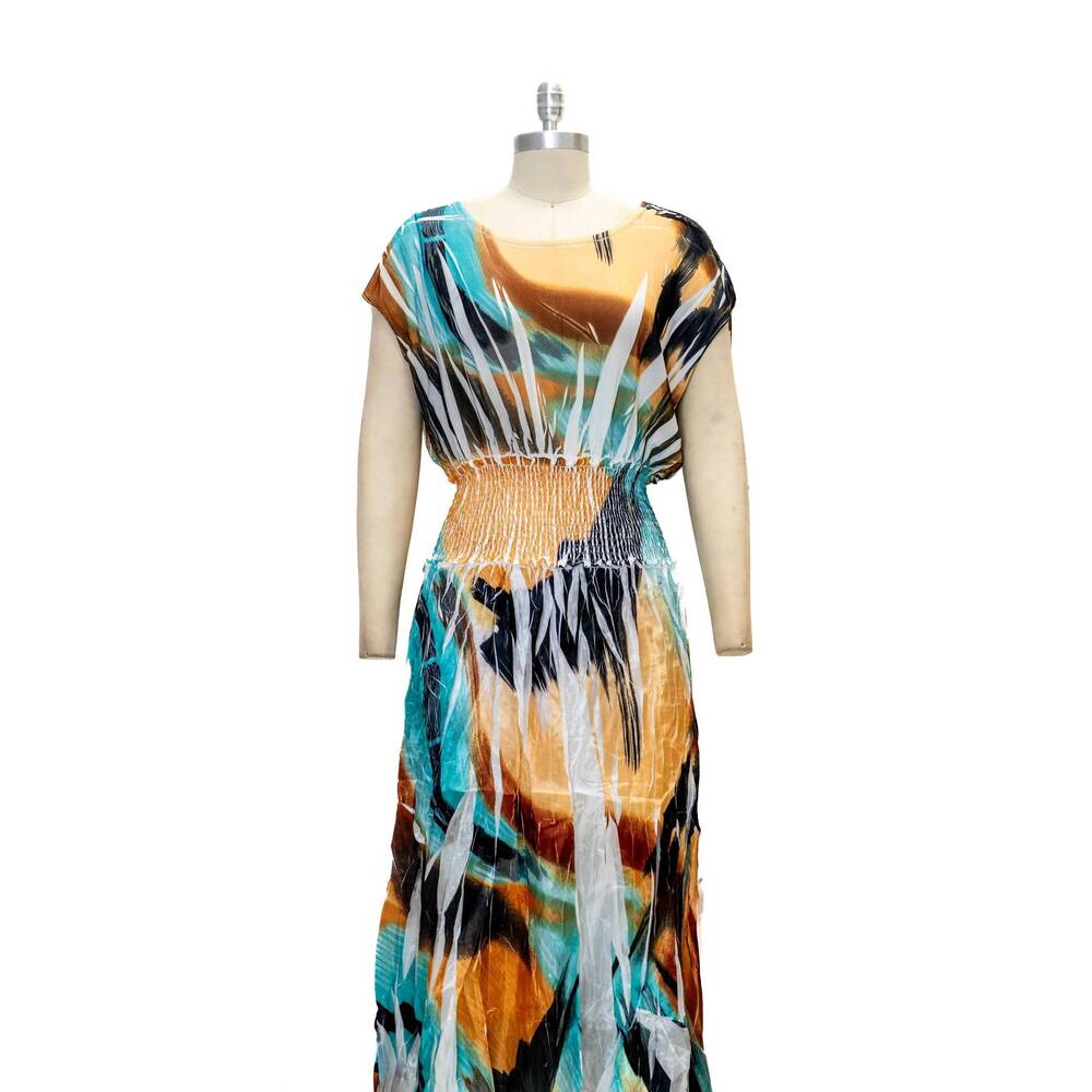 NEW PARIS PARIS women's colorful serenity dress in brown multi